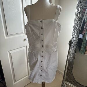 Button down white denim dress​